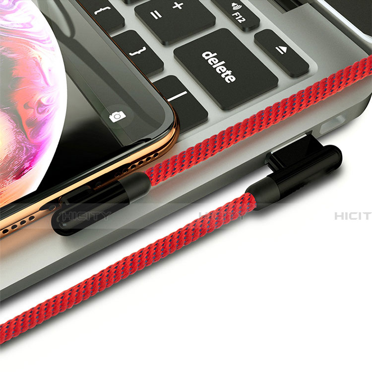 Cargador Cable USB Carga y Datos 20cm S02 para Apple iPad 2 Rojo