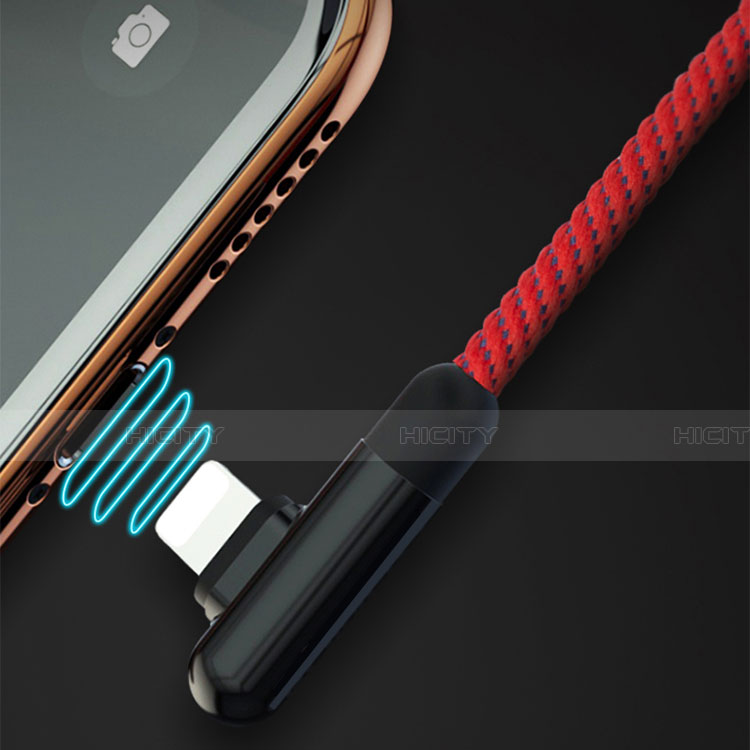 Cargador Cable USB Carga y Datos 20cm S02 para Apple iPhone 12 Rojo