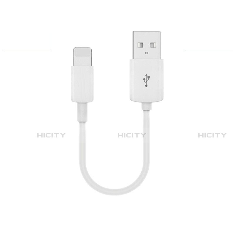 Cargador Cable USB Carga y Datos 20cm S02 para Apple iPhone 14 Plus Blanco