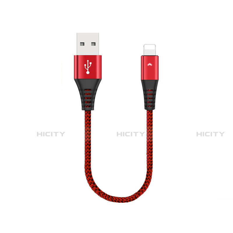 Cargador Cable USB Carga y Datos 30cm D16 para Apple iPhone 14 Plus Rojo