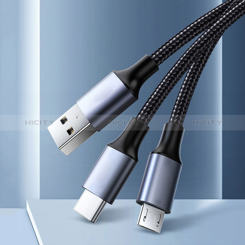 Cargador Cable USB Carga y Datos Android Micro USB Type-C 2A H01 para Apple iPad Pro 12.9 (2022) Negro