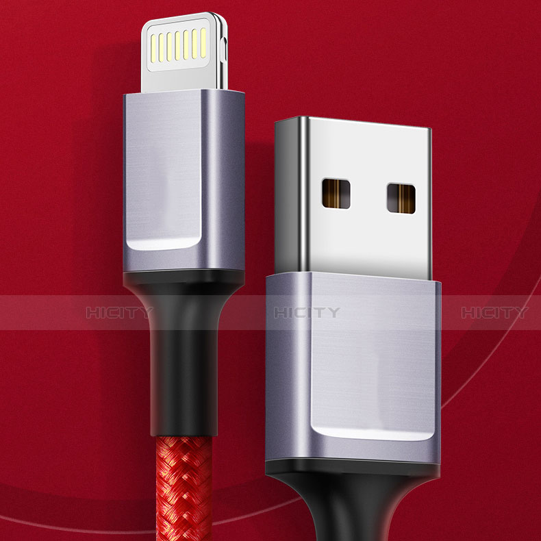 Cargador Cable USB Carga y Datos C03 para Apple iPad Pro 12.9 (2020) Rojo