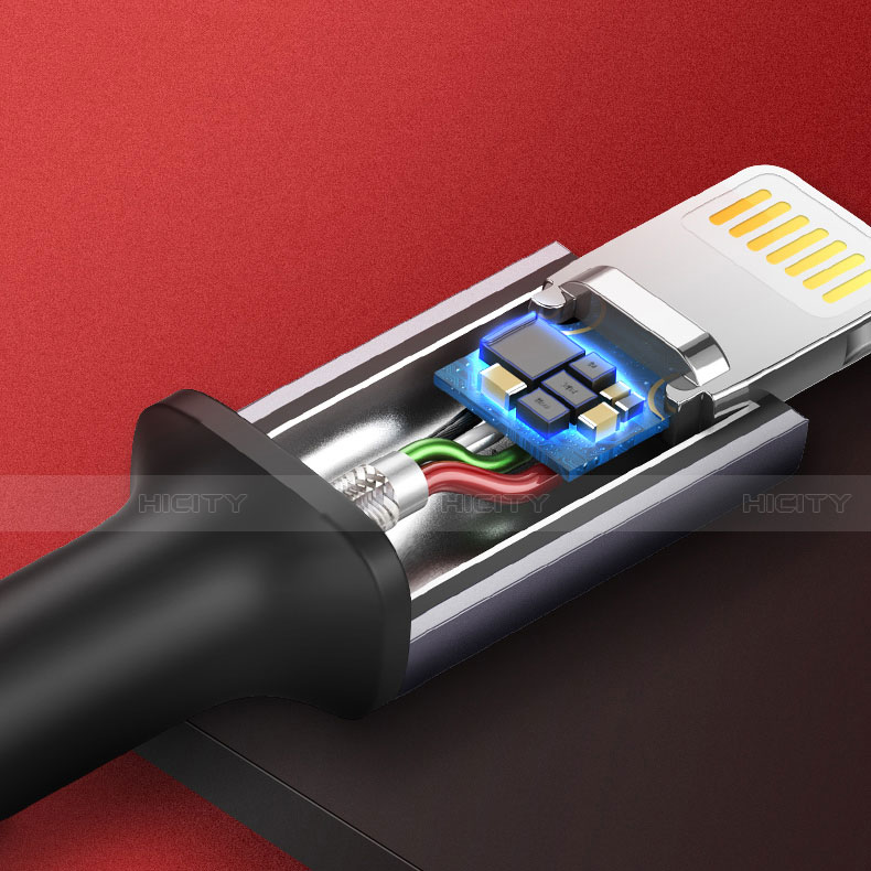Cargador Cable USB Carga y Datos C03 para Apple iPhone 11 Rojo