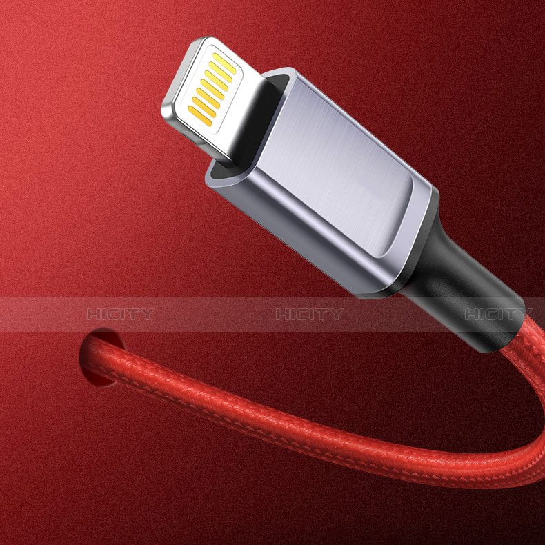 Cargador Cable USB Carga y Datos C03 para Apple iPhone 13 Pro Rojo