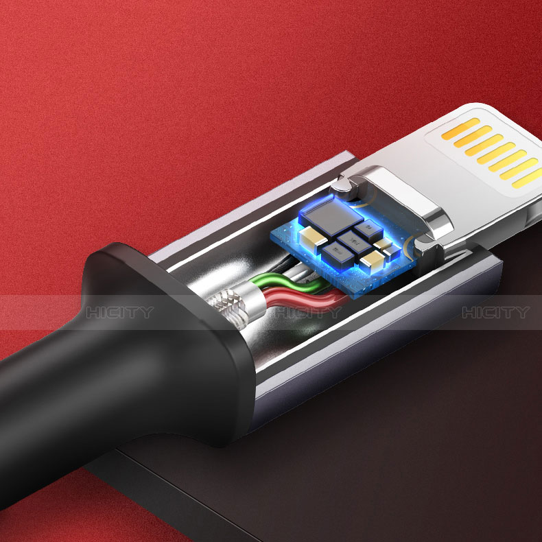 Cargador Cable USB Carga y Datos C03 para Apple iPhone 14 Pro Max Rojo