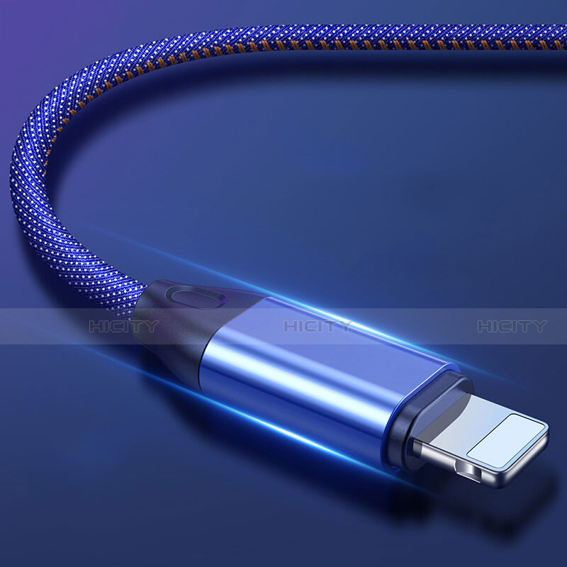 Cargador Cable USB Carga y Datos C04 para Apple iPhone 12 Mini Azul