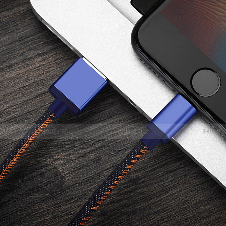 Cargador Cable USB Carga y Datos D01 para Apple iPhone 11 Pro Azul