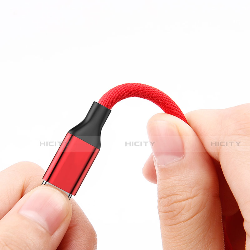 Cargador Cable USB Carga y Datos D03 para Apple iPhone 12 Max Rojo