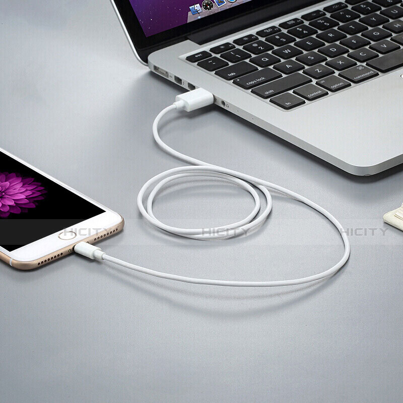 Cargador Cable USB Carga y Datos D12 para Apple iPad 10.2 (2020) Blanco