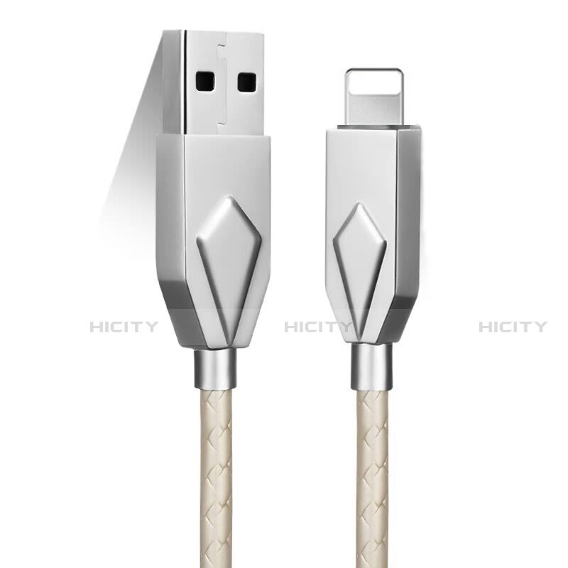 Cargador Cable USB Carga y Datos D13 para Apple iPad 10.2 (2020) Plata