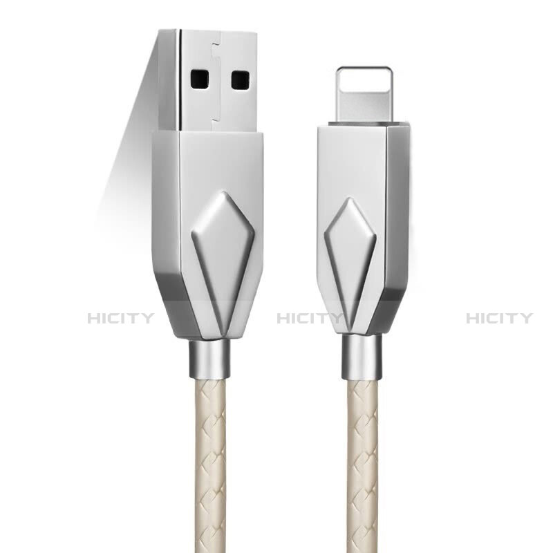 Cargador Cable USB Carga y Datos D13 para Apple iPad Mini 2 Plata