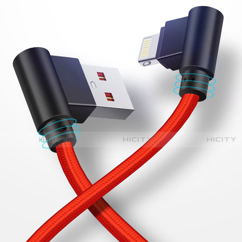 Cargador Cable USB Carga y Datos D15 para Apple iPad Pro 12.9 (2017) Rojo