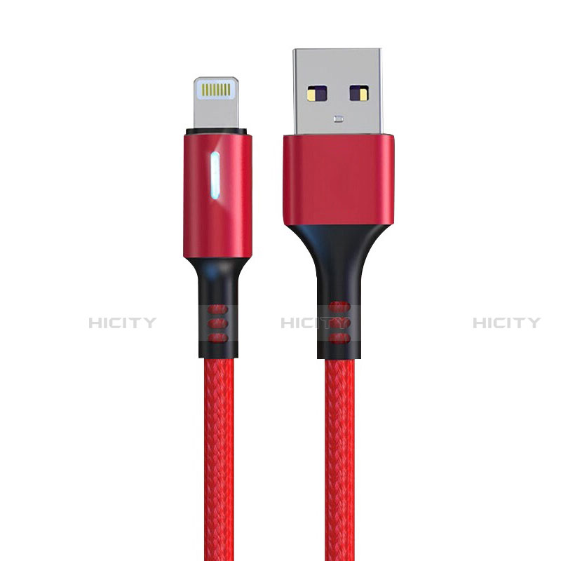 Cargador Cable USB Carga y Datos D21 para Apple iPhone 12 Mini Rojo