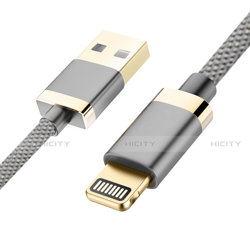 Cargador Cable USB Carga y Datos D24 para Apple iPhone 5S Gris