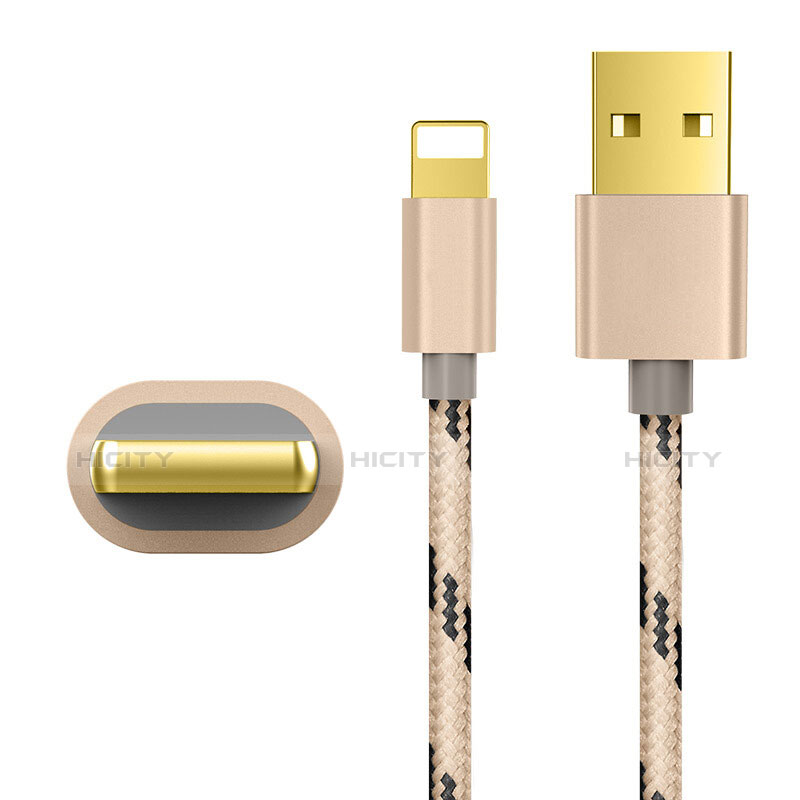 Cargador Cable USB Carga y Datos L01 para Apple iPhone 11 Pro Max Oro