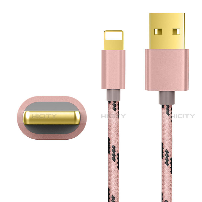 Cargador Cable USB Carga y Datos L01 para Apple iPhone 12 Pro Oro Rosa