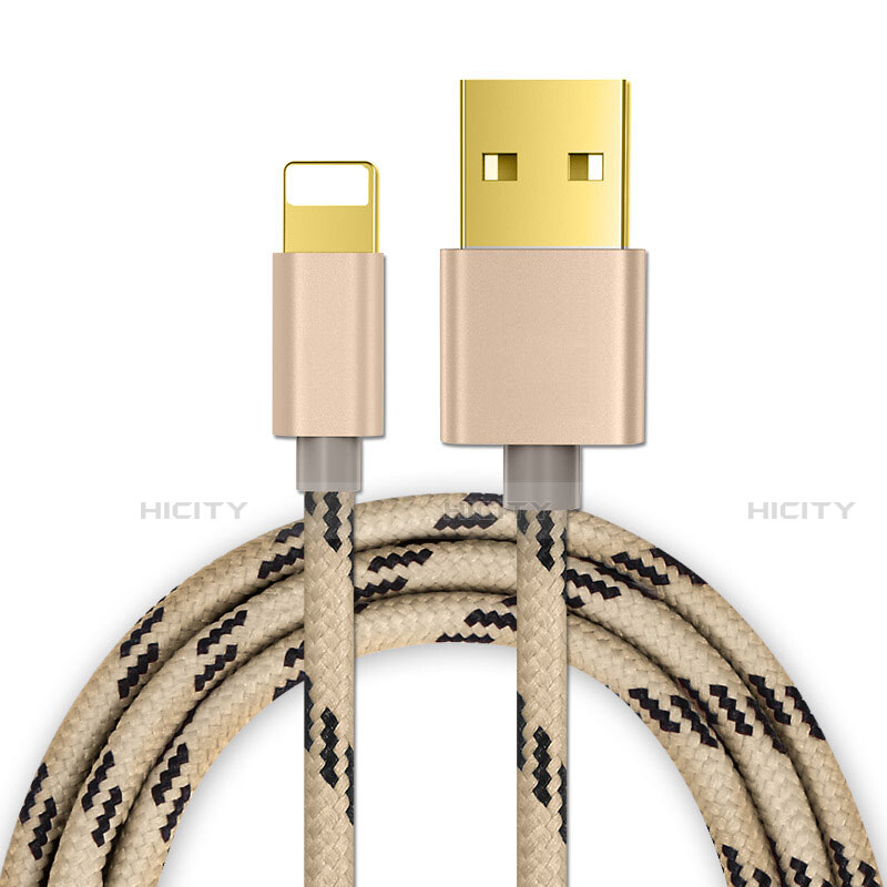 Cargador Cable USB Carga y Datos L01 para Apple iPhone 14 Plus Oro
