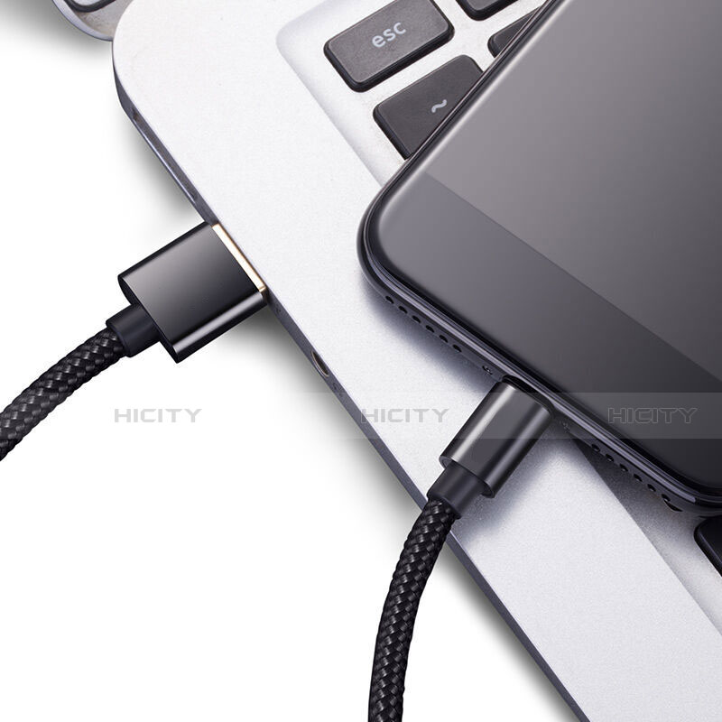 Cargador Cable USB Carga y Datos L02 para Apple iPhone 12 Negro