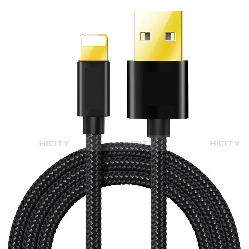 Cargador Cable USB Carga y Datos L02 para Apple iPhone 12 Pro Max Negro