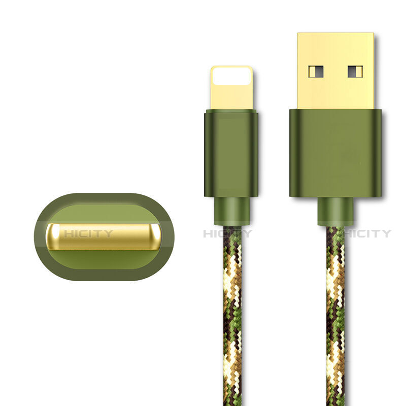 Cargador Cable USB Carga y Datos L03 para Apple iPhone 12 Mini Verde