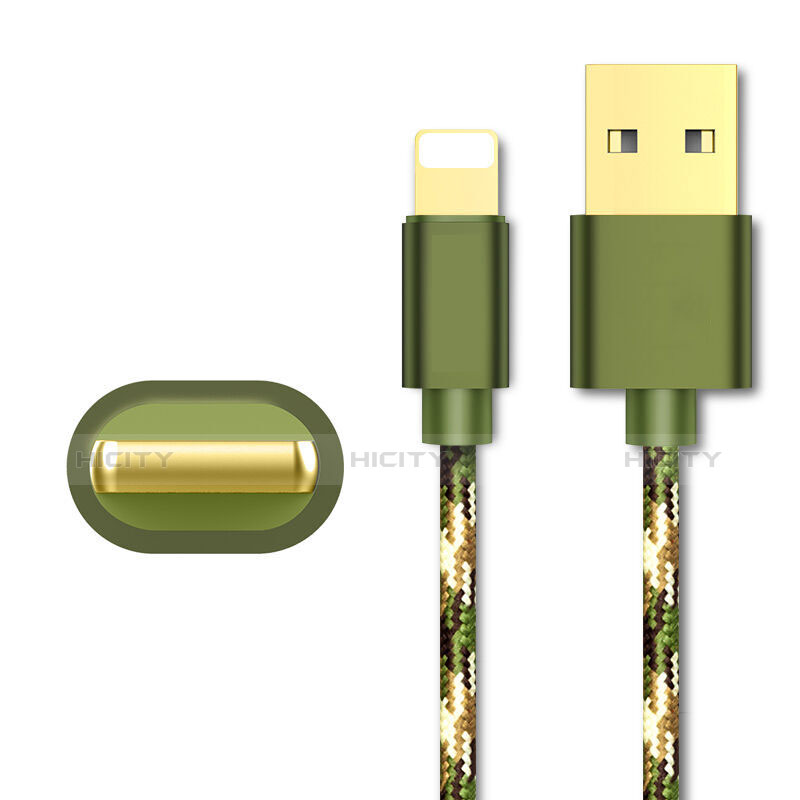 Cargador Cable USB Carga y Datos L03 para Apple iPhone X Verde