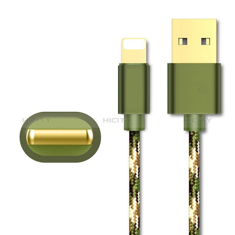 Cargador Cable USB Carga y Datos L03 para Apple New iPad 9.7 (2017) Verde