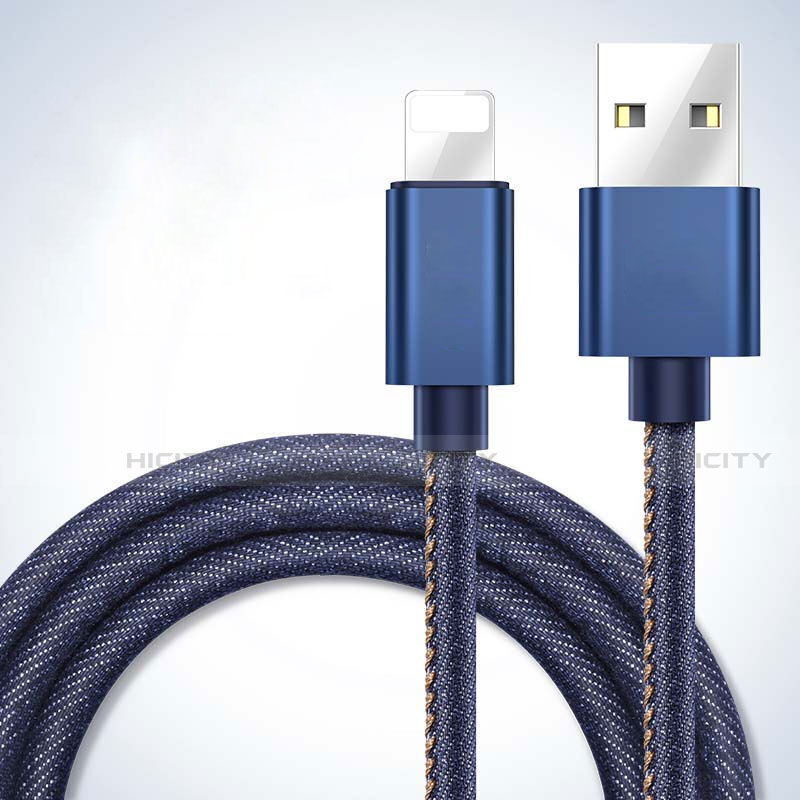 Cargador Cable USB Carga y Datos L04 para Apple iPhone 12 Max Azul