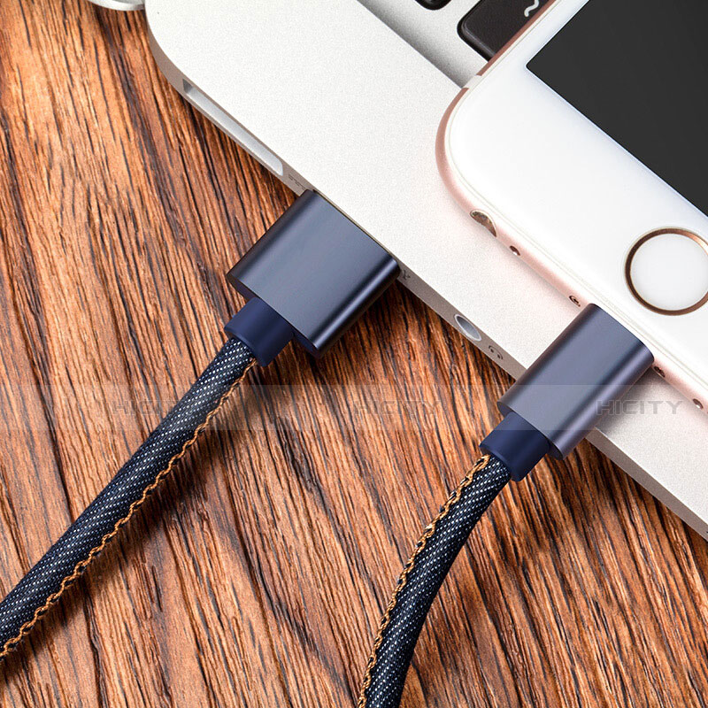 Cargador Cable USB Carga y Datos L04 para Apple iPhone 12 Mini Azul