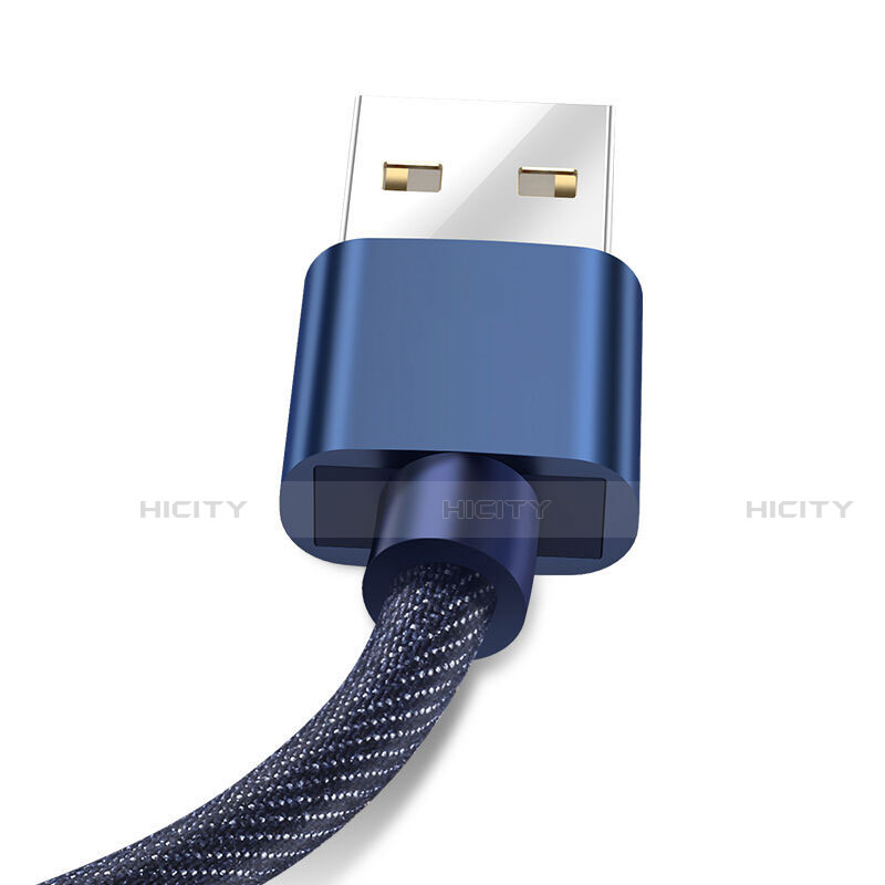 Cargador Cable USB Carga y Datos L04 para Apple iPhone 14 Plus Azul