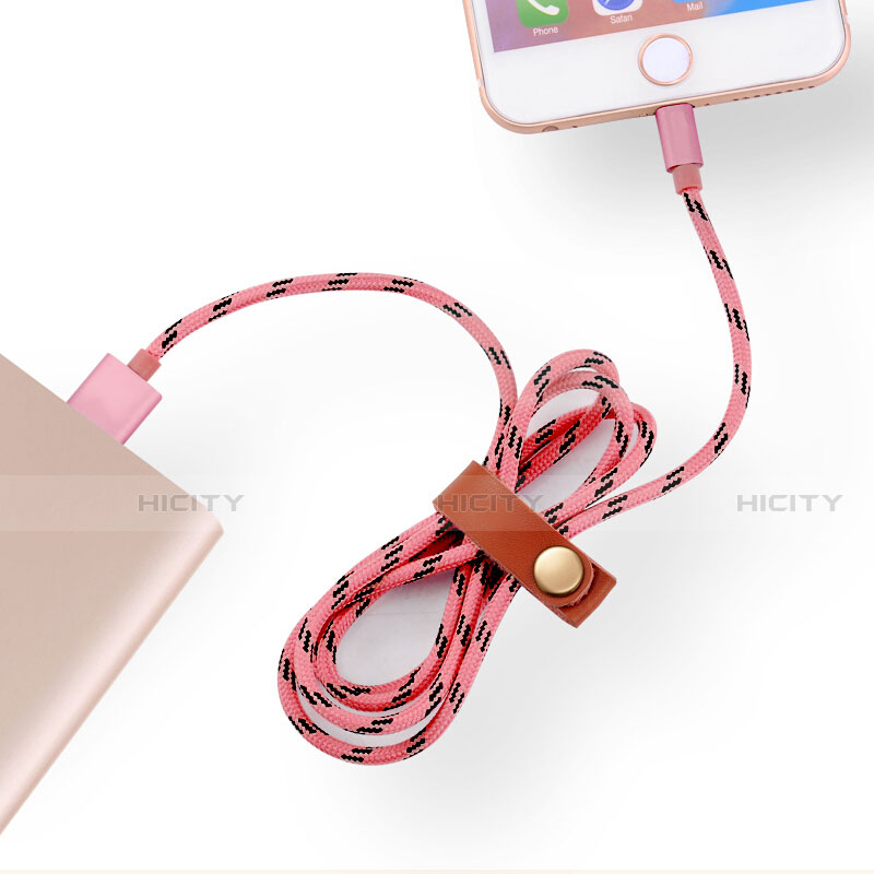 Cargador Cable USB Carga y Datos L05 para Apple iPhone 12 Mini Rosa