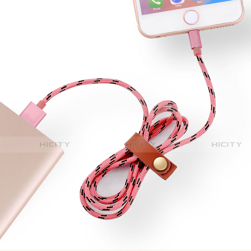 Cargador Cable USB Carga y Datos L05 para Apple iPhone 13 Mini Rosa