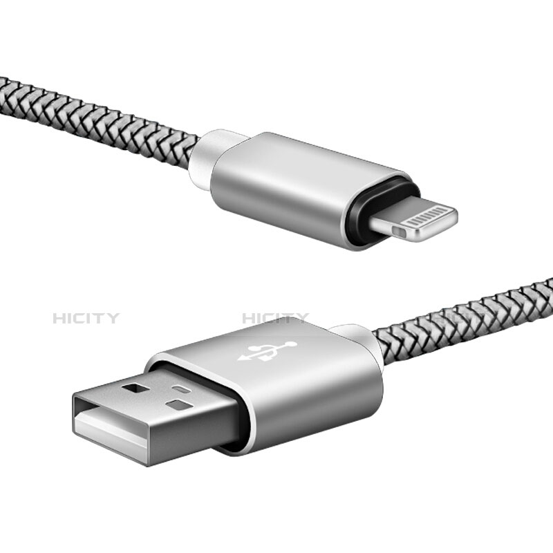 Cargador Cable USB Carga y Datos L07 para Apple iPad Pro 12.9 (2020) Plata