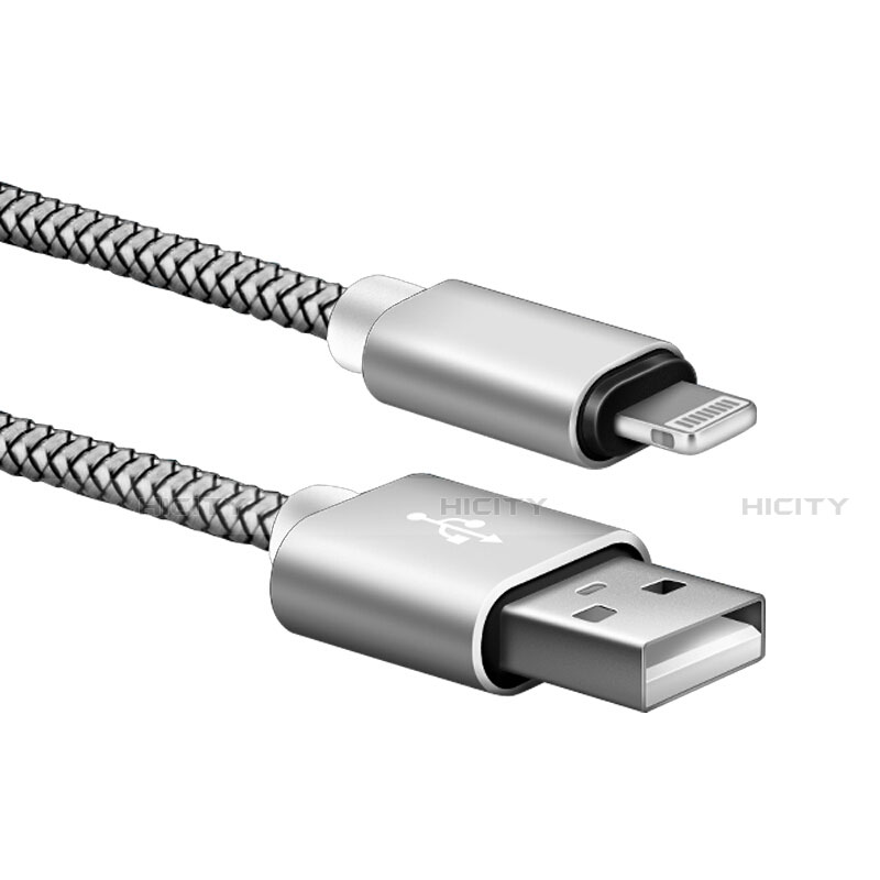 Cargador Cable USB Carga y Datos L07 para Apple iPhone 12 Mini Plata