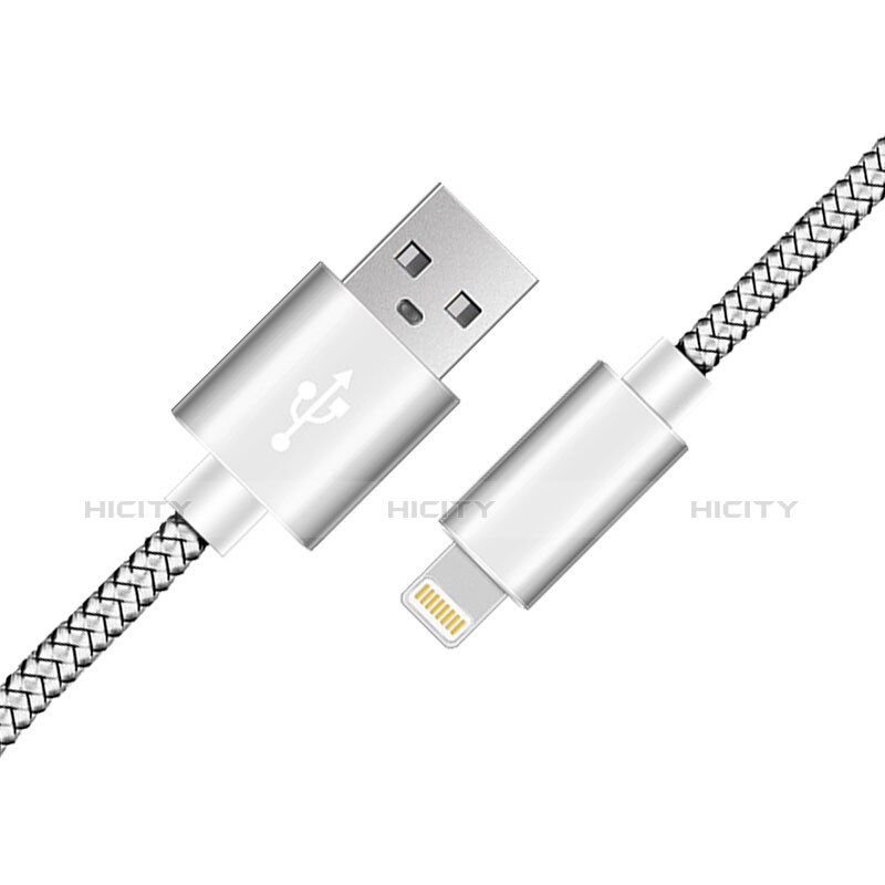 Cargador Cable USB Carga y Datos L07 para Apple iPhone 5 Plata
