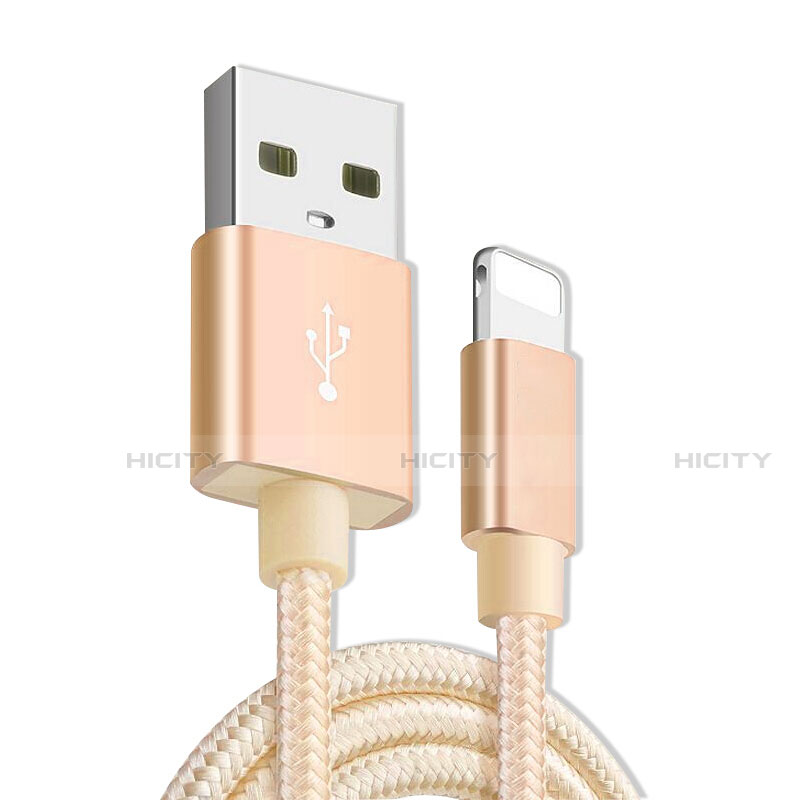 Cargador Cable USB Carga y Datos L08 para Apple iPhone 14 Plus Oro