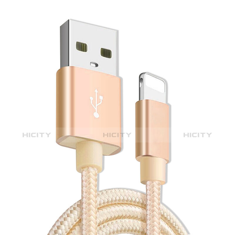 Cargador Cable USB Carga y Datos L08 para Apple iPhone Xs Oro