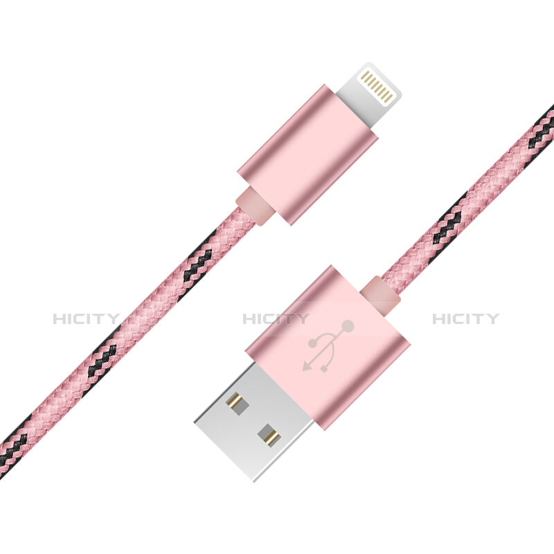 Cargador Cable USB Carga y Datos L10 para Apple iPad Pro 12.9 (2020) Rosa