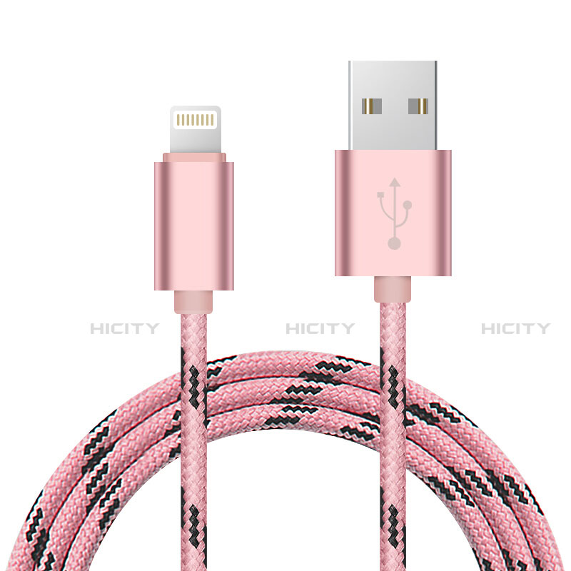 Cargador Cable USB Carga y Datos L10 para Apple iPhone 12 Max Rosa