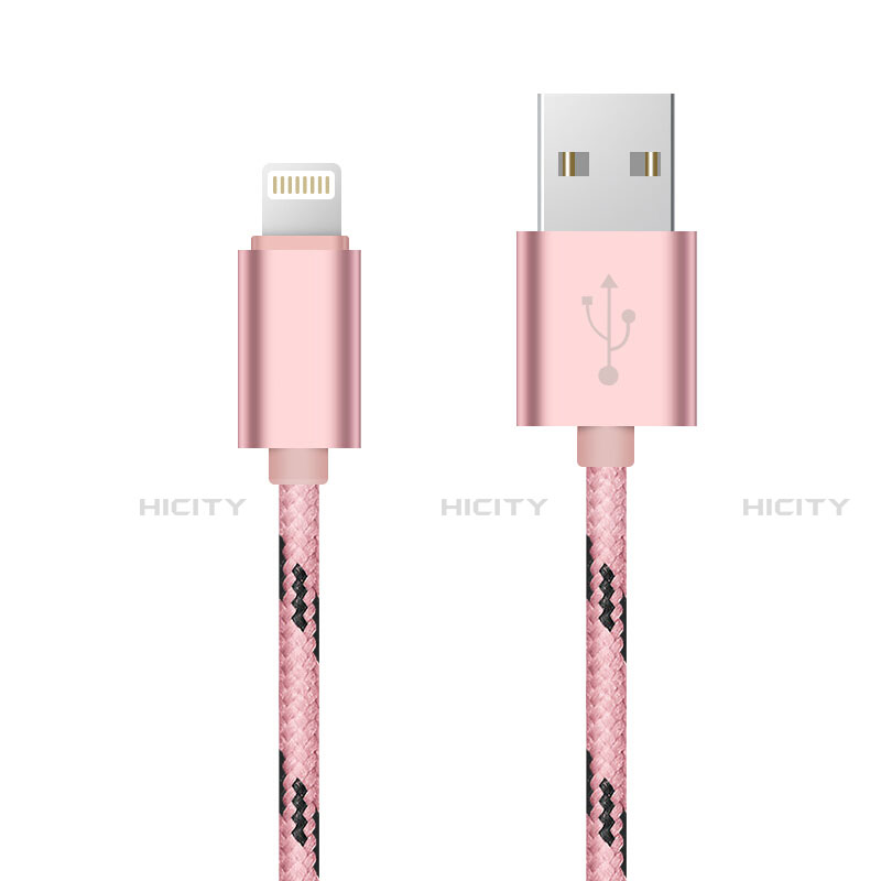 Cargador Cable USB Carga y Datos L10 para Apple iPhone 12 Max Rosa