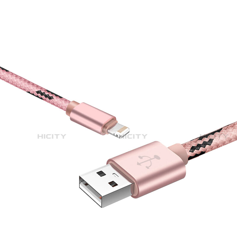 Cargador Cable USB Carga y Datos L10 para Apple iPhone 12 Max Rosa