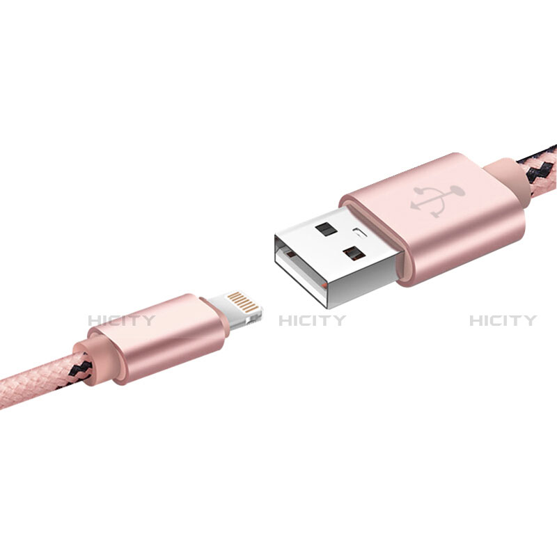 Cargador Cable USB Carga y Datos L10 para Apple iPhone 12 Rosa