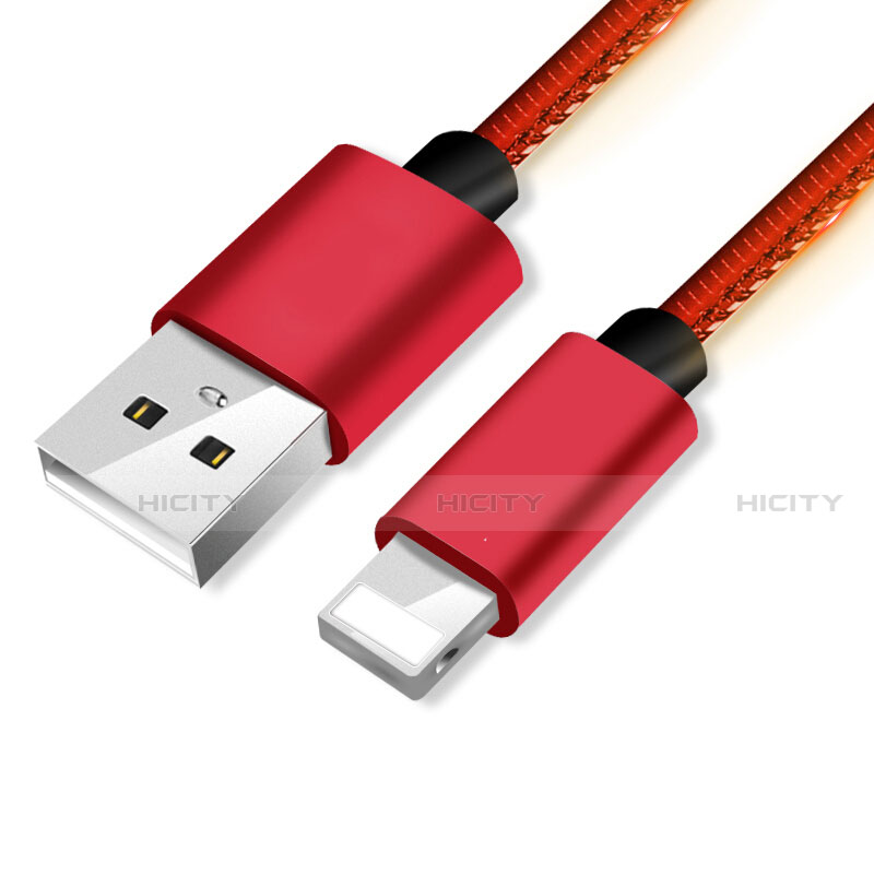 Cargador Cable USB Carga y Datos L11 para Apple iPhone 14 Pro Max Rojo
