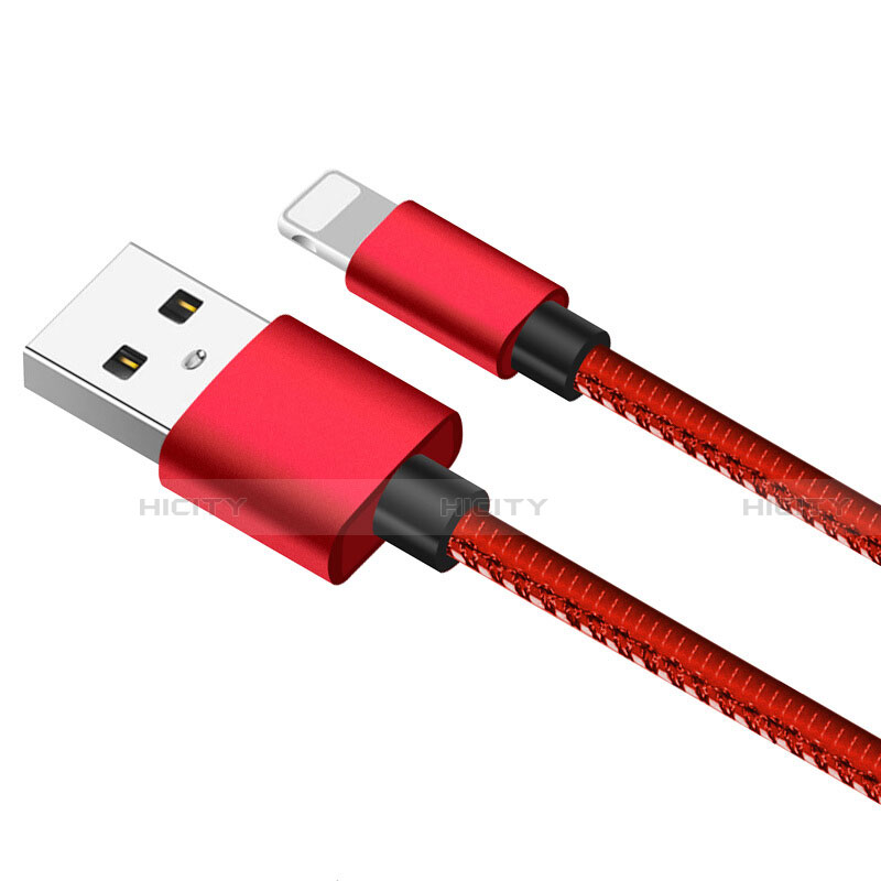 Cargador Cable USB Carga y Datos L11 para Apple iPhone 14 Pro Rojo