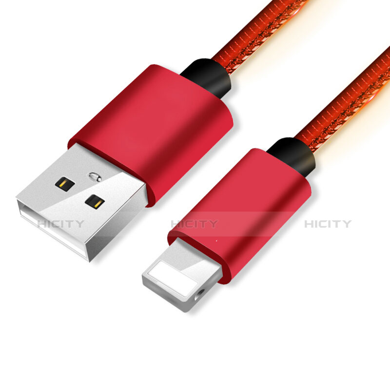 Cargador Cable USB Carga y Datos L11 para Apple iPhone Xs Max Rojo