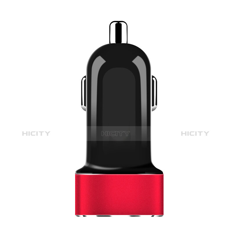 Cargador de Mechero 3.1A Adaptador Coche Doble Puerto USB Carga Rapida Universal Rojo