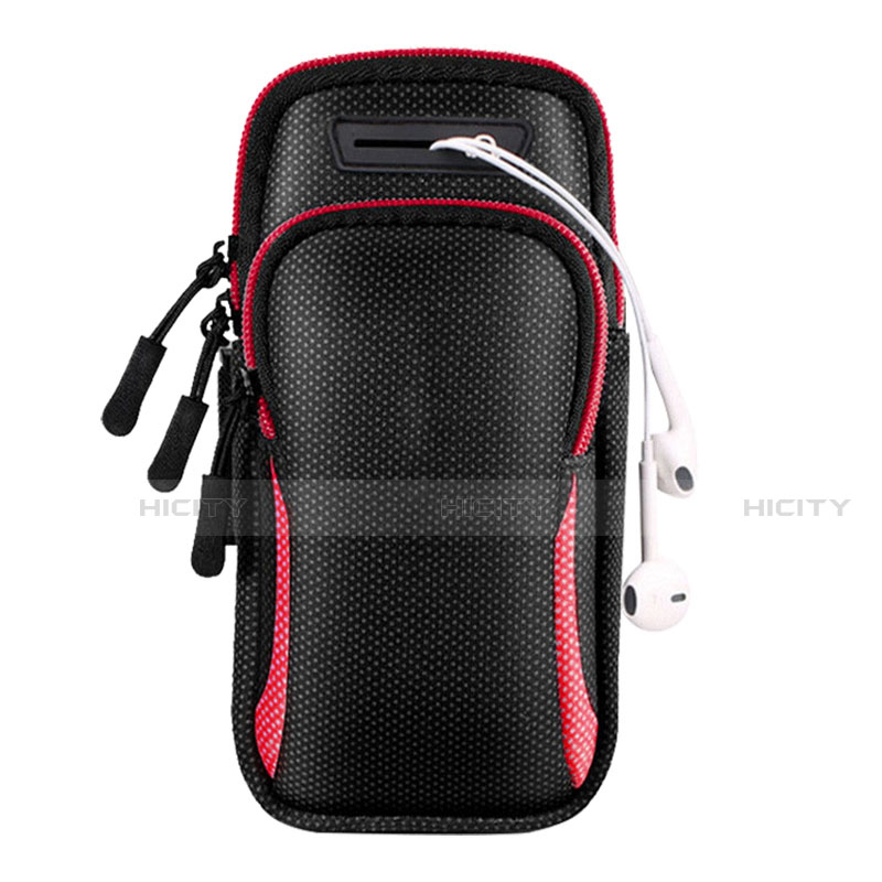 Funda Brazalete Deportivo Brazo Correr Universal A01 Rojo y Negro