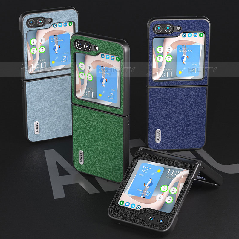 Funda Bumper Lujo Cuero y Plastico Mate Carcasa AD4 para Samsung Galaxy Z Flip5 5G