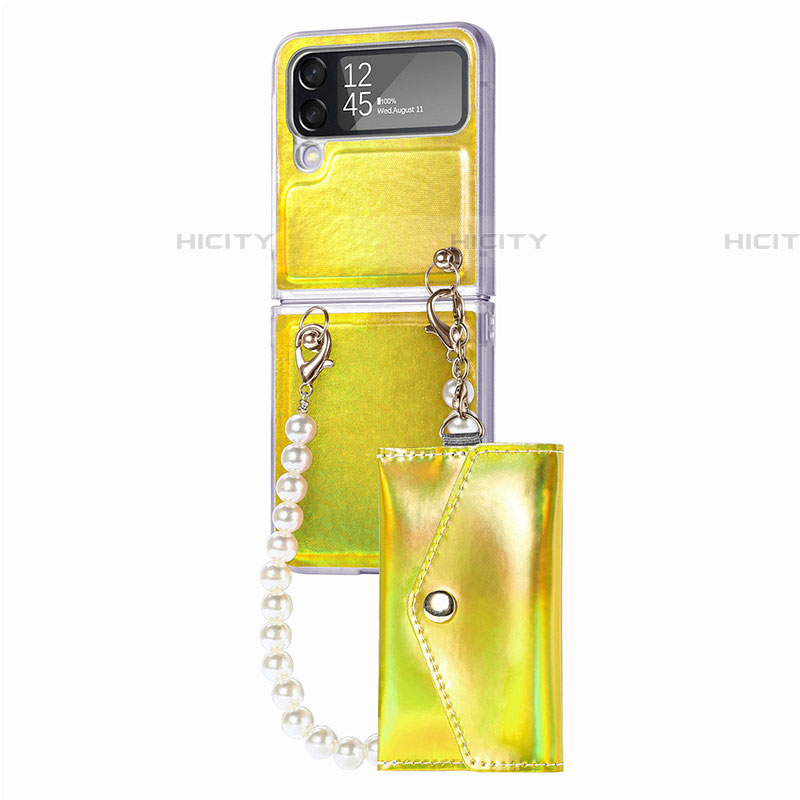 Funda Bumper Lujo Cuero y Plastico Mate Carcasa B02 para Samsung Galaxy Z Flip4 5G