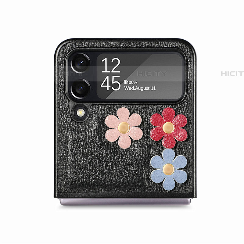 Funda Bumper Lujo Cuero y Plastico Mate Carcasa B03 para Samsung Galaxy Z Flip4 5G