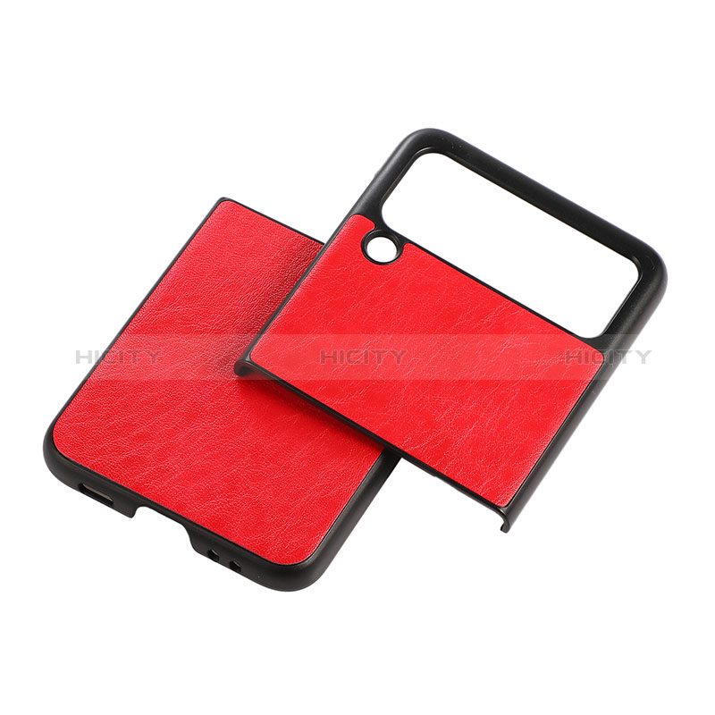 Funda Bumper Lujo Cuero y Plastico Mate Carcasa B04 para Samsung Galaxy Z Flip3 5G